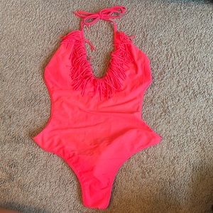Coral one piece swimsuit